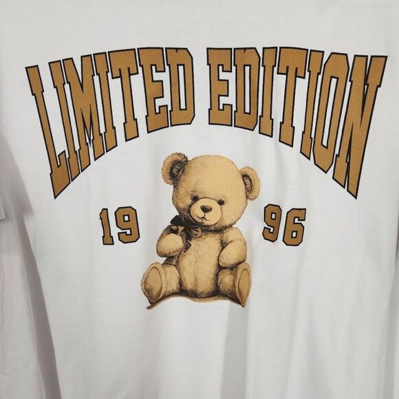 Limited Edition 1995 Bear Short Sleeve Crewneck Graphic‎ Tee in White Size XXL - Picture 3 of 6